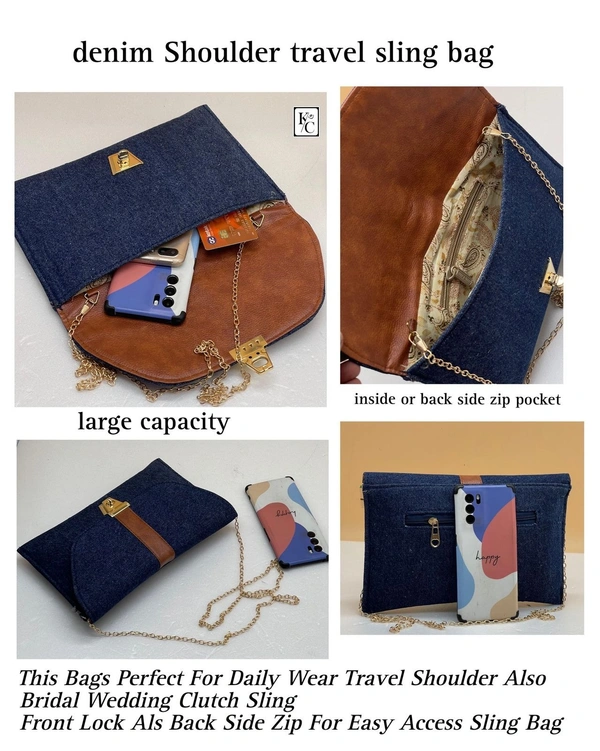 Women's Travel Denim Sling Bag