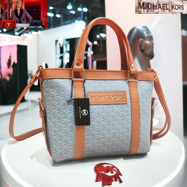 Michael Kors Signature Blue and Tan Handbag