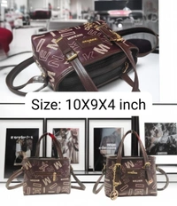 Handardo Monogram Print Satchel with Gold Charm – Chic and Versatile