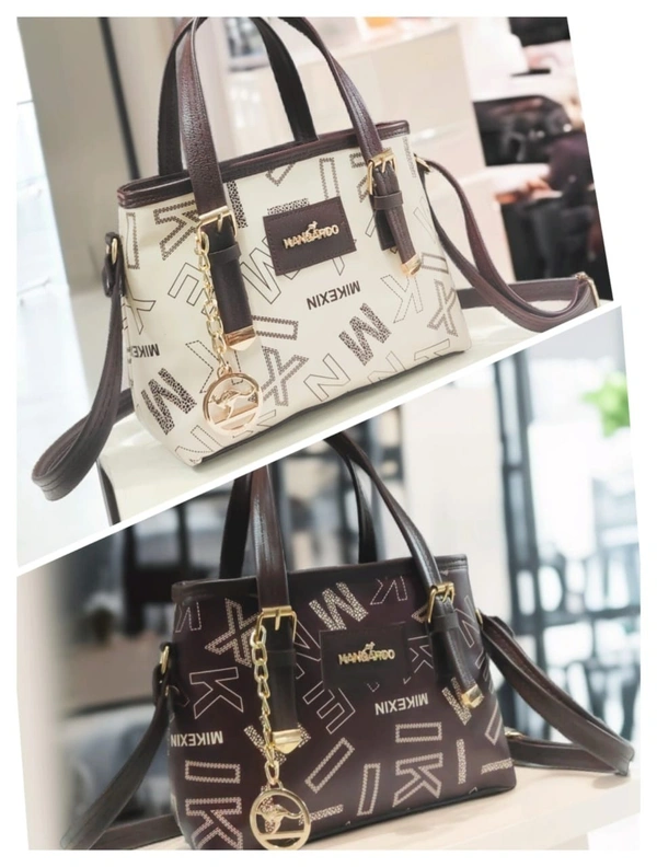 Handardo Monogram Print Satchel with Gold Charm – Chic and Versatile
