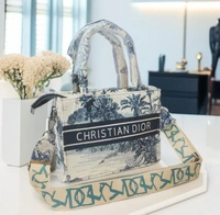 Christian Dior Blue Toile de Jouy Embroidered Mini Tote – Signature Elegance