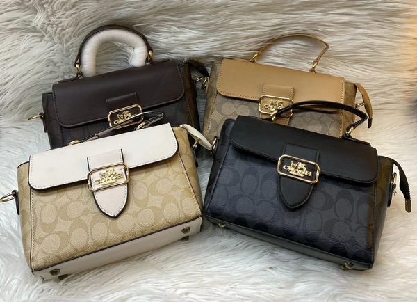  Coach Women's Signature Canvas Riley Top Handle Bags