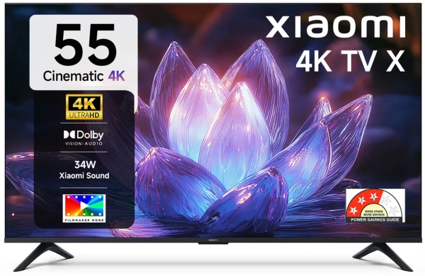 X Series 138 cm (55 inch) Ultra HD (4K) LED Smart Google TV with Dolby Vision | HDR 10 | 34W Dolby Audio | Xiaomi Sound | Film-maker Mode | 120 Hz Game Booster | Mi TV (L55MB-AIN)