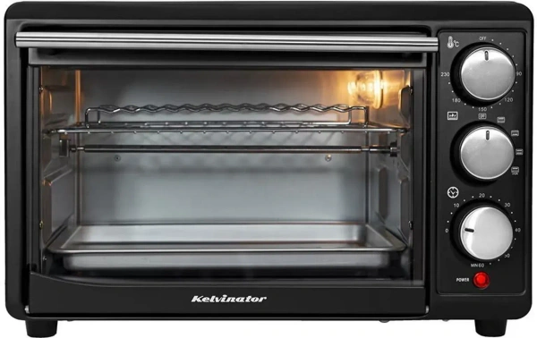 Kelvinator 20-Litre Oven Toaster Grill (OTG) (FABULO 20L Oven Toaster Grill with Rotisserie | 60 min Timer | Cool Touch Handle, Black - KOTGR00220