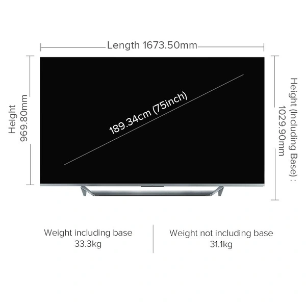 XIAOMI Xiaomi 189.34 cm (75 inches) Q1 Series 4K Ultra HD Smart QLED TV L75M6-ESG (Metallic Grey - QLED TV 75