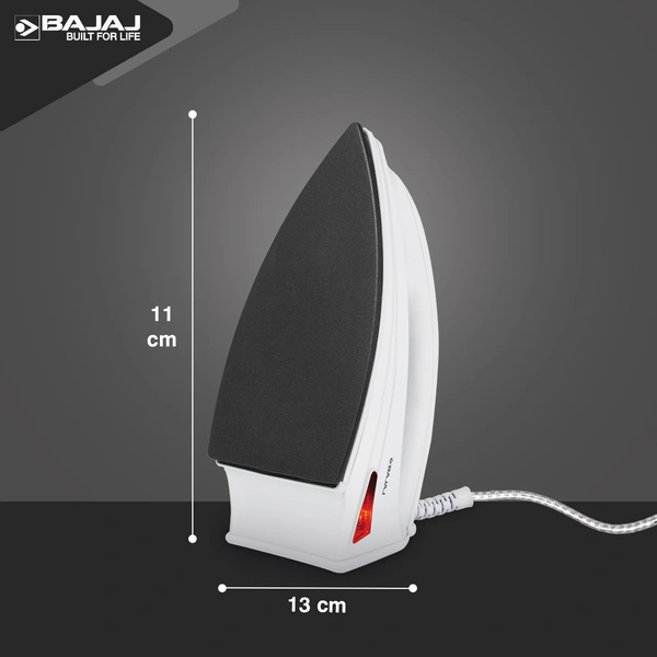 Bajaj DX-6 1000 Watts Dry Iron | Advance Soleplate And Anti-Bacterial German Coating Technology | Thermol Fuse Safety | Auto Shut-Off | Cool Touch Body | 2 Yr Warranty | White - DX6