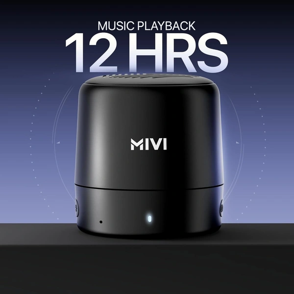 MIVI Mivi Play Bluetooth Speaker with 12 Hours Playtime. Wireless Speaker Made in India with Exceptional Sound Quality, Portable and Built in Mic - PLAY