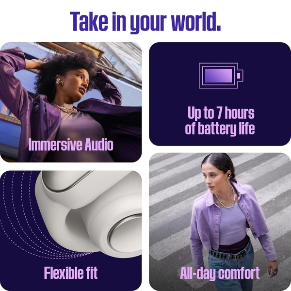 Bose New Ultra Open Earbuds with OpenAudio Technology, Open Ear Wireless Earbuds, Up to 48 Hours of Battery Life - QC ULTRA OPEN EARBUDS