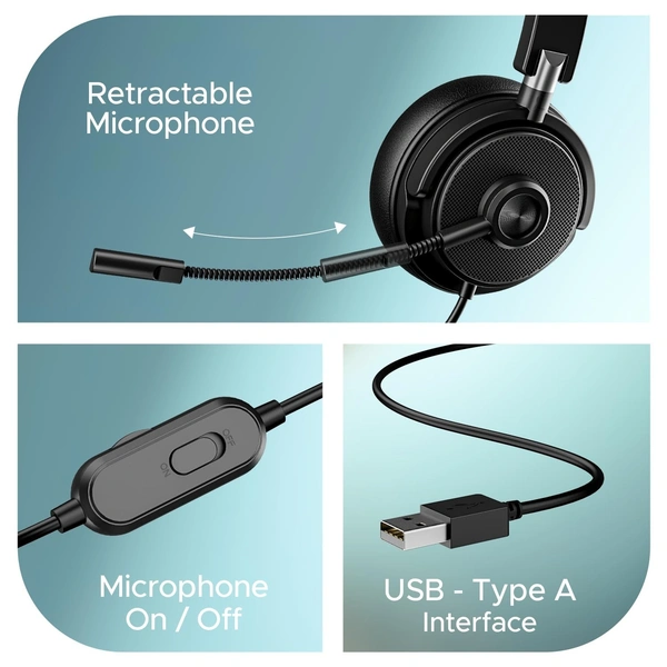 boAt Boat Bassheads 900 Pro Wired Headphones with 40Mm Drivers, Lightweight Foldable Design, Over Ear, Remote Control, Unidirectional Retractable Mic, Adjustable Headband & USB Type-A Compatibility - BASSHEAD 900 PRO