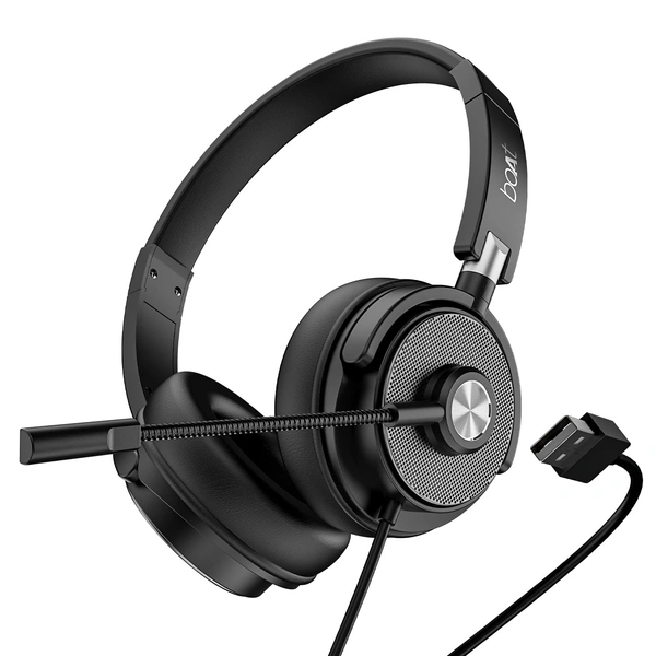 boAt Boat Bassheads 900 Pro Wired Headphones with 40Mm Drivers, Lightweight Foldable Design, Over Ear, Remote Control, Unidirectional Retractable Mic, Adjustable Headband & USB Type-A Compatibility - BASSHEAD 900 PRO