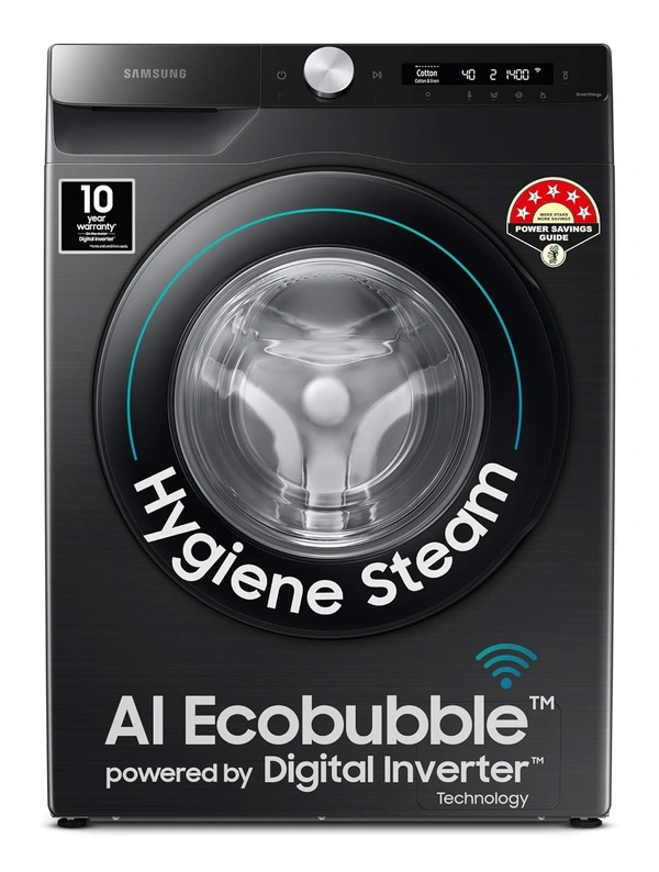 Samsung 8 kg, 5 star, Eco Bubble Technology, AI Control, Wi-Fi, Fully-Automatic Front Load Washing Machine