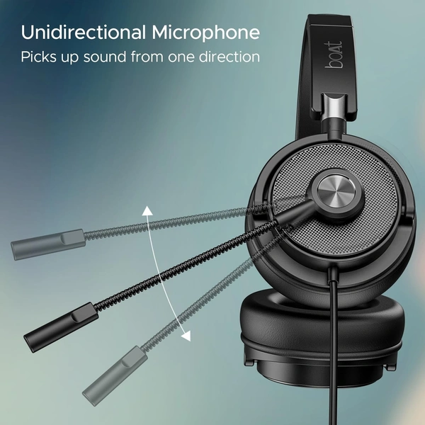 boAt Boat Bassheads 900 Pro Wired Headphones with 40Mm Drivers, Lightweight Foldable Design, Over Ear, Remote Control, Unidirectional Retractable Mic, Adjustable Headband & USB Type-A Compatibility - BASSHEAD 900 PRO