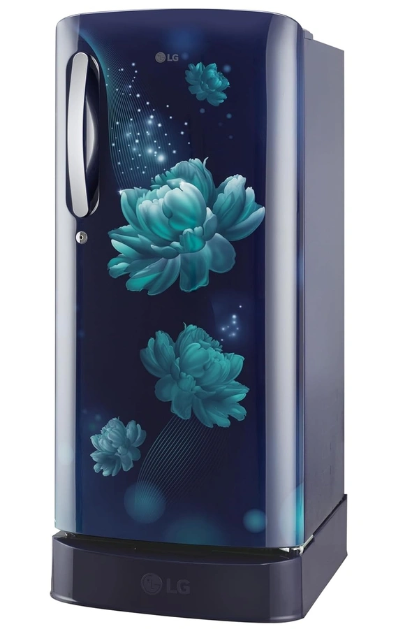 LG 185 L 5 Star Inverter Direct-Cool Single Door Refrigerator Appliance (GL-D201ABCU, Blue Charm, Base stand with drawer) - 185 L 5 Star