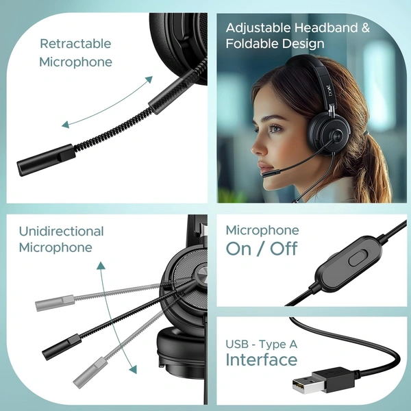 boAt Boat Bassheads 900 Pro Wired Headphones with 40Mm Drivers, Lightweight Foldable Design, Over Ear, Remote Control, Unidirectional Retractable Mic, Adjustable Headband & USB Type-A Compatibility - BASSHEAD 900 PRO