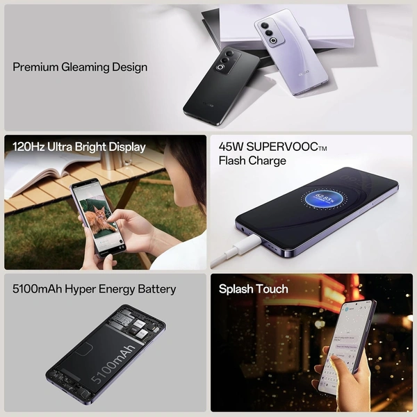 Oppo Oppo A3 Pro 5G (Starry Black, 8GB RAM, 128GB Storage)|6.67” HD+ 120Hz Refresh Rate Screen | 45W SUPERVOOC - OPPO A3PRO