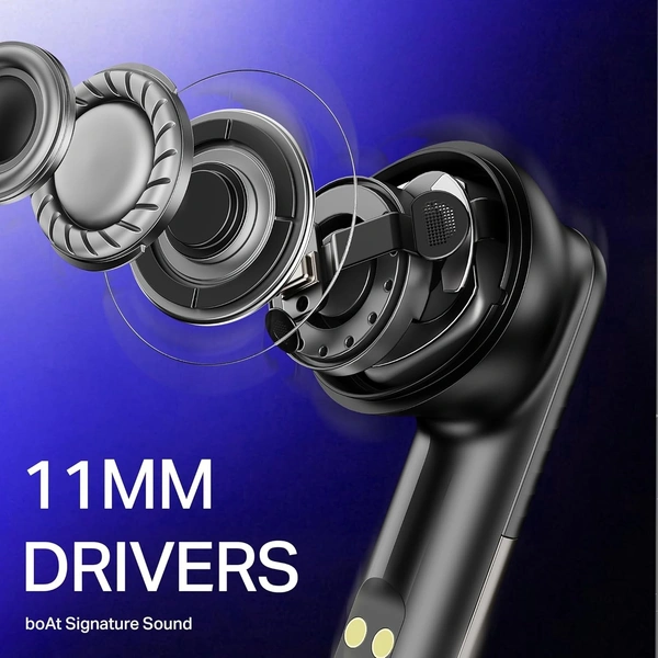 boAt Boat Airdopes Prime 412, 4Mics AI-ENx Tech, 50 Hrs Battery, Multipoint Connectivity,Fast Charge, App Support, Bluetooth Earbuds, TWS Ear Buds Wireless Earphones with mic - PRIME 412