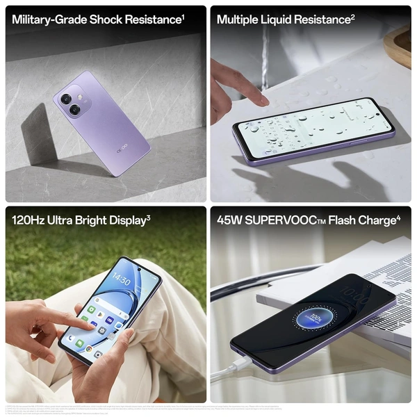 OPPO Oppo A3X 5G (Starlight White, 4GB RAM, 128GB Storage)|6.67” HD+ 120Hz Refresh Rate Screen | 45W SUPERVOOC - A3X 5G