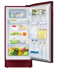 Samsung 189L 5 Star Inverter Direct-Cool Single Door Refrigerator Appliance (RR21C2H25RZ/HL,Midnight Blossom Red) Base Stand Drawer - RR21C2H25RZ