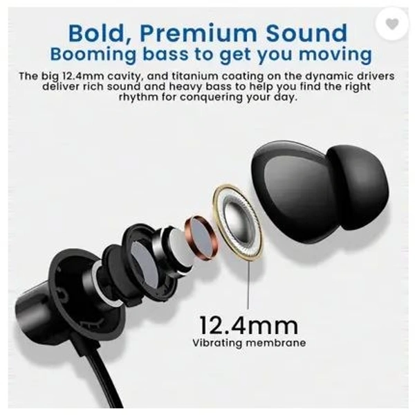 MAK Bullets Z2 Bluetooth Wireless in Ear Earphones with Mic, Bombastic Bass Bluetooth  (Black, In the Ear)