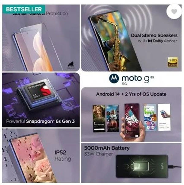 Motorola G85 5G (Cobalt Blue, 128 GB)  (8 GB RAM)