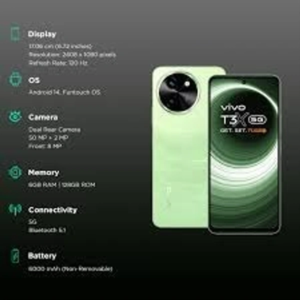 vivo T3x 5G (Celestial Green, 128 GB)  (6 GB RAM)