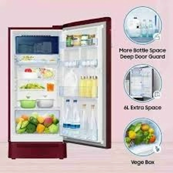 SAMSUNG 189 L Direct Cool Single Door 5 Star Refrigerator  (Midnight Blossom Red, RR21C2H25RZ/HL)