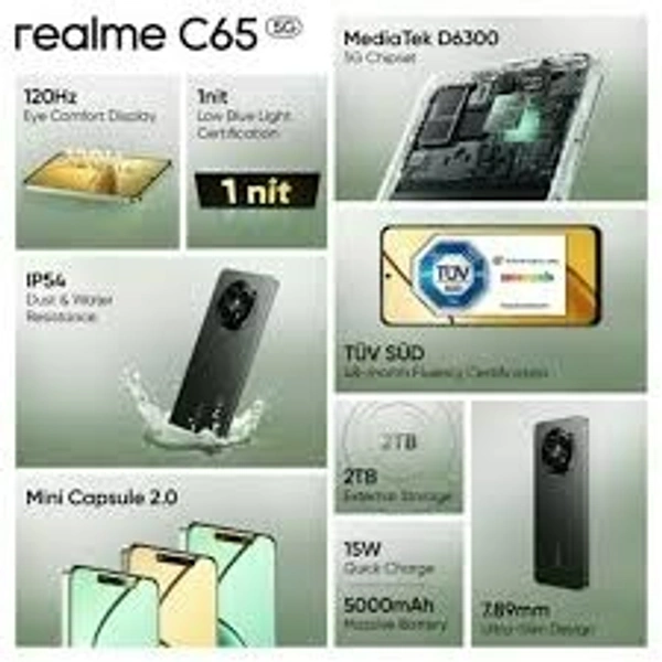 realme C65 5G Glowing Black (6GB/128 GB)