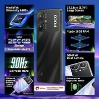POCO M6 5G (Galactic Black, 64 GB)  (4 GB RAM)
