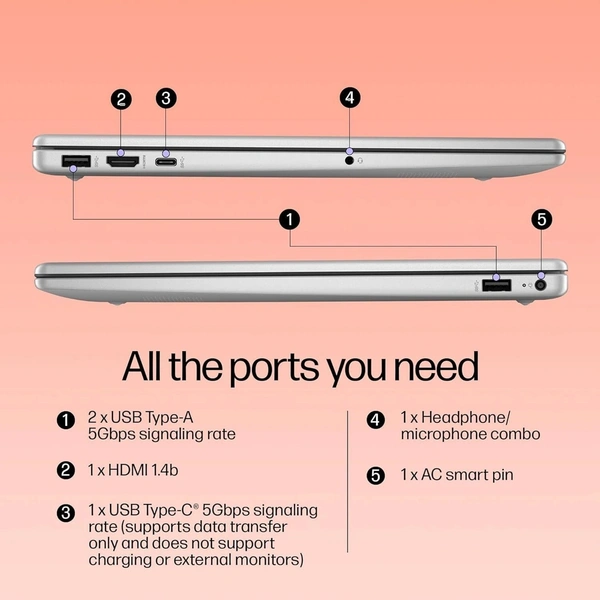 HP 255 G10-BJ3S9AT R3-7330/8GB/512GB/15.6" FHD/DOS Silver/BACKLIGHT - 39.62 cm (15.6 Inch), Silver, Ryzen 3 Quad Core, 512 GB, 8 GB, DDR4, 7330U, Max Frequency Upto 4.3 GHz, 2, Upto 32 GB, 3200 MHz, DDR4, NO, AMD, 8 MB, 7200, AMD Radeon Radeon Graphics, Windows 11 Home, 1 x Laptop, 1 x Power Adaptor, 1 x User Guide, 1 x Warranty Documents