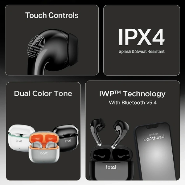 boAt Airdopes 101v2, Flex Fit Tips,13mm Drivers, Stream Ad Free Music via App Support Bluetooth Headset - 101V2
