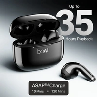 boAt Airdopes 101v2, Flex Fit Tips,13mm Drivers, Stream Ad Free Music via App Support Bluetooth Headset - 101V2