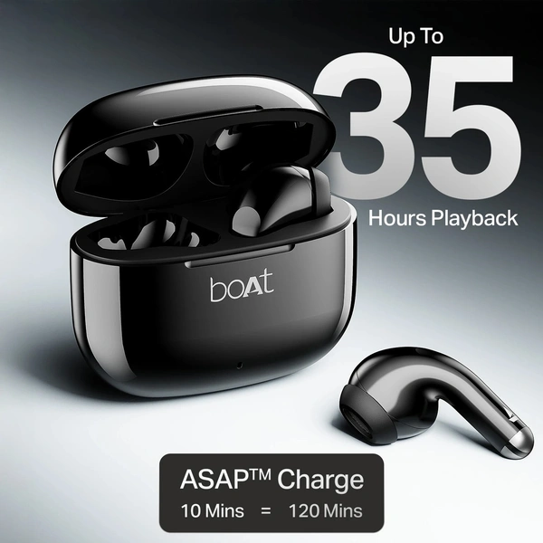 boAt Airdopes 101v2, Flex Fit Tips,13mm Drivers, Stream Ad Free Music via App Support Bluetooth Headset - 101V2