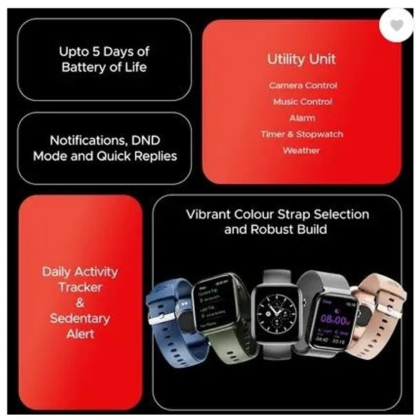 boAt Storm call 3 w/TBT Navigation,Watch Face Studio,1.83''(4.6 cm)HD Display,QR Tray Smartwatch  (Active Black Strap, Free Size)