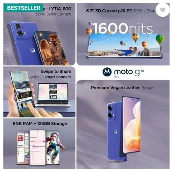 Motorola G85 5G (Cobalt Blue, 128 GB)  (8 GB RAM)