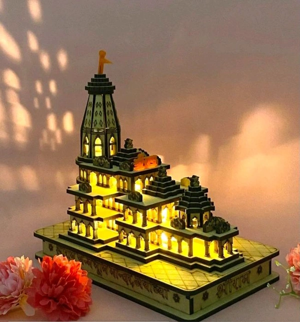 Ram Mandir + LED +Music  - 5×4, Brown