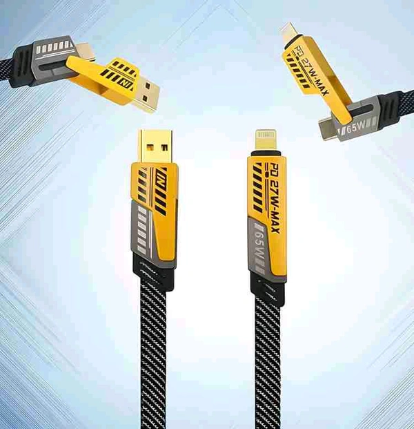 USB Type C Cable 1 m 4 in 1 Cable 27W/65W
PD,QUICK Charge Superfast Charging cable
 - Black, 1 Meeter