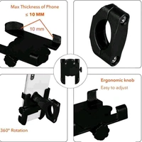 ASRYD Phone Aluminum Bicycle Motorcycle
Handlebar Mount Bike Mobile Holder (Black)
 - Black