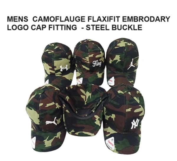 Mens  Camoflauge Flaxifit Embrodary  Logo Cap Fitting  - Steel Buckle - Free, 6