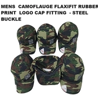 Mens  Camoflauge Flaxifit Rubber Print  Logo Cap Fitting  - Steel Buckle - Free, 6