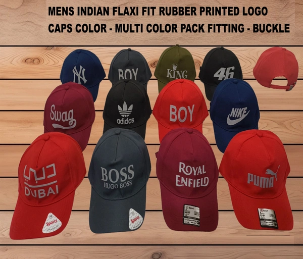 Mens Indian Flaxi Fit Rubber Print Logo Multi Colur Pack Fitting Buckle - Free, 6