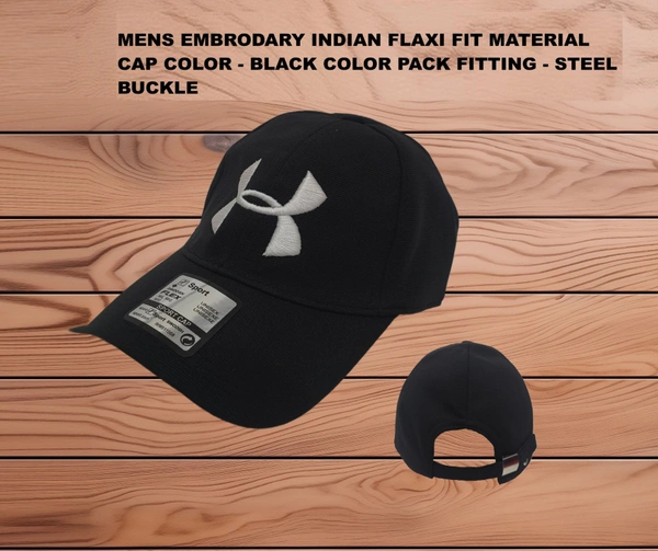 Mens Embrodary Indian Flaxi Fit Material Cap Colur Black Fitting Steel Buckle - Free, 6