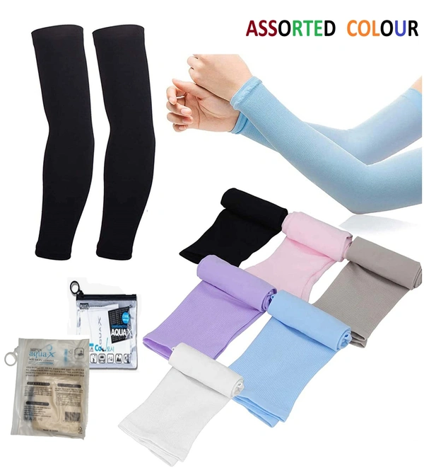 BIJKART COTTON MULTI COLOR POUCH HANDSLEEVES  - FREE SIZE, 10