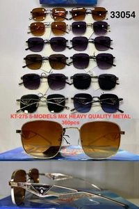 BIJKART MENS HEAVY QUALITY  SQUAIR METAL MIX COLOR SUNGLASS - FREE SIZE, 12