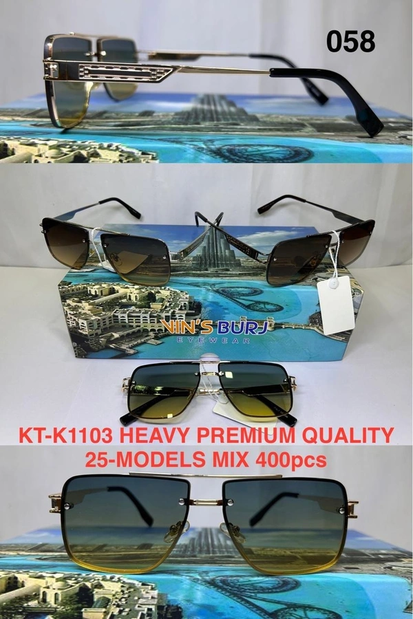 BIJKART MENS HEAVY PREMIUM QUALITY MIX COLOR SUNGLASS - FREE SIZE, 12