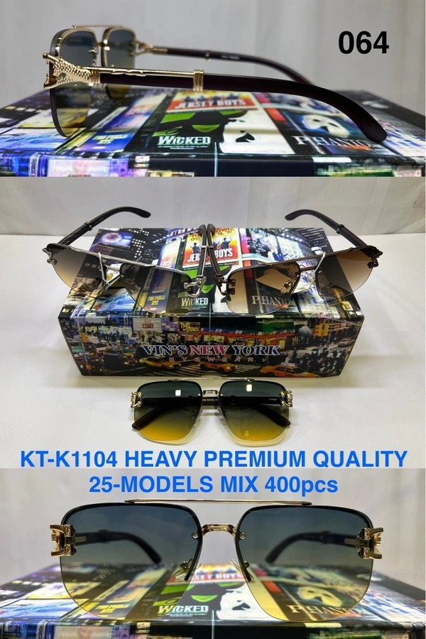 BIJKART MENS HEAVY PREMIUM QUALITY MIX COLOR SUNGLASS - FREE SIZE, 12