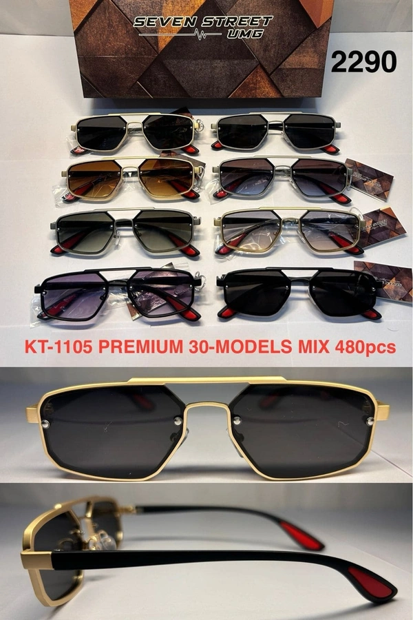 BIJKART MENS FANCY DESIGN PREMIUM QUALITY MULTI COLOR METAL SUNGLASS - FREE, 12