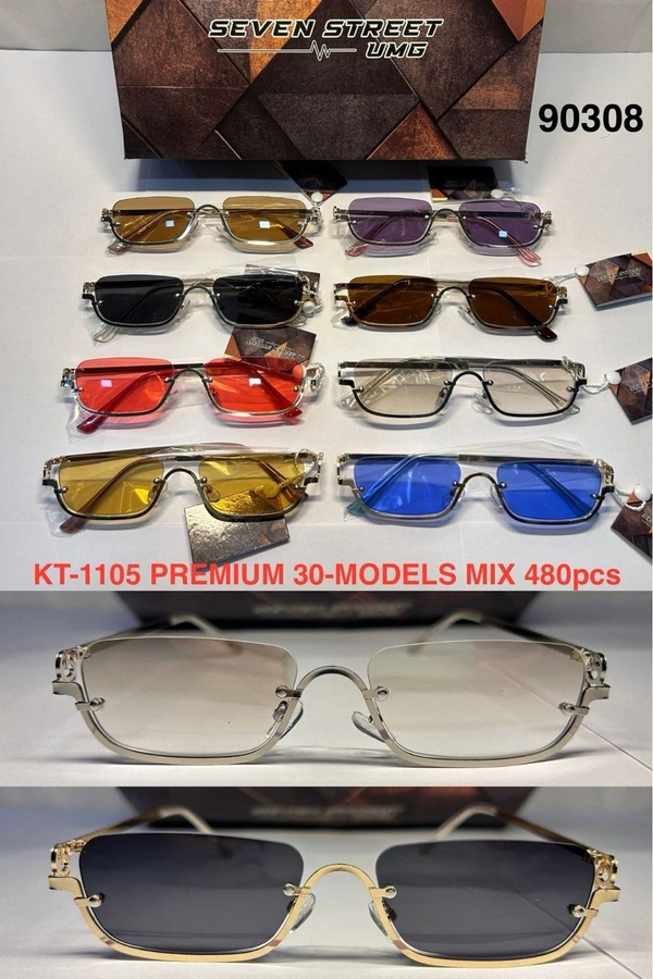 BIJKART  MENS FANCY PREMIUM QUALITY MULTI COLOR METAL SUNGLASS - FREE, 12