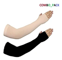 BIJKART  COTTON WHITE AND BLACK COLOR BOX HANDSLEEVES  - FREE SIZE, 10