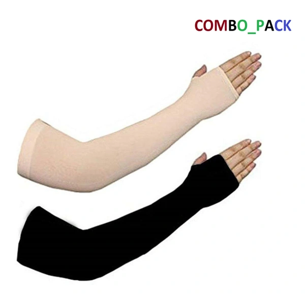 BIJKART  COTTON WHITE AND BLACK COLOR BOX HANDSLEEVES  - FREE SIZE, 10