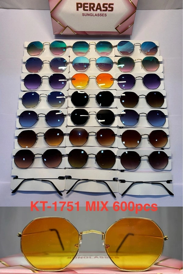 BIJKART MENS FANCY HEAVY QUALITY MULTI COLOR ROUND METAL SUNGLASS - FREE, 12